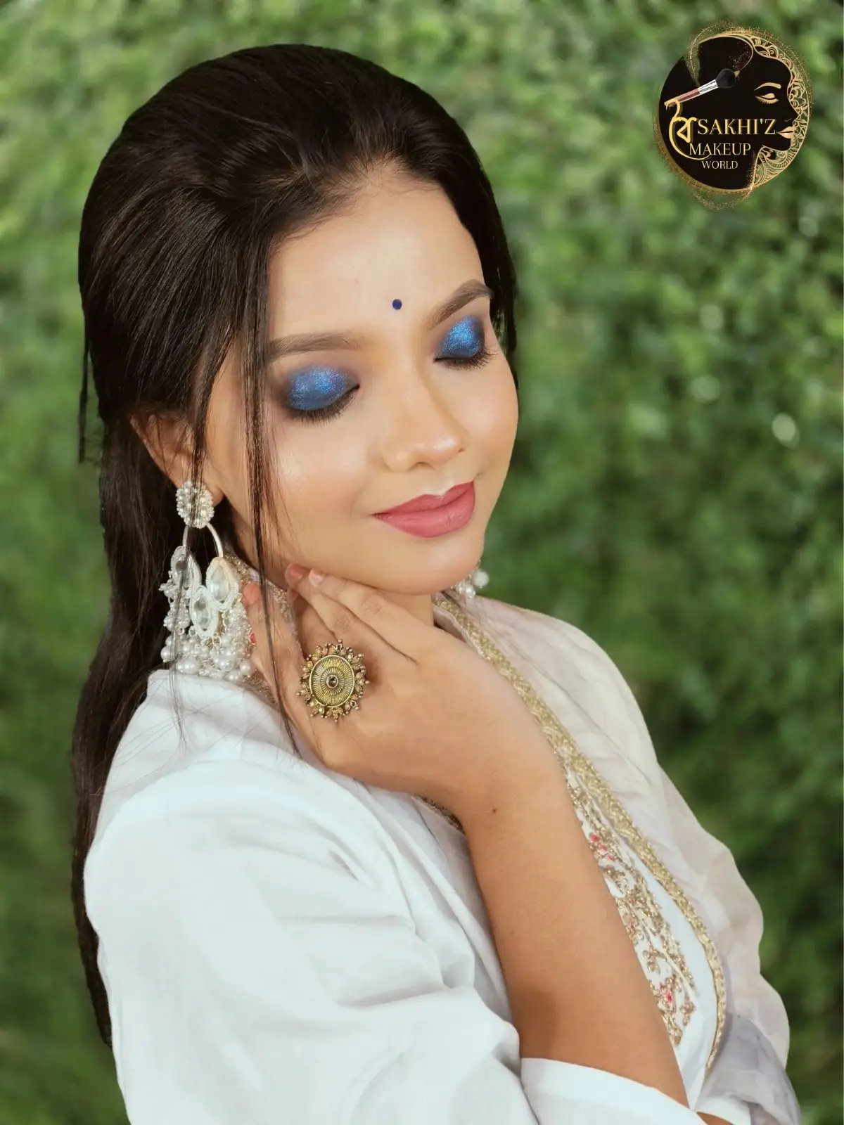 After makeup look for party makeover model two